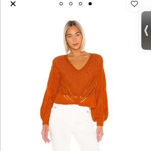 Free People Electricity Orange Lily Sweater